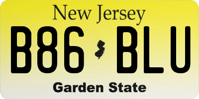NJ license plate B86BLU