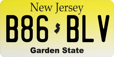 NJ license plate B86BLV