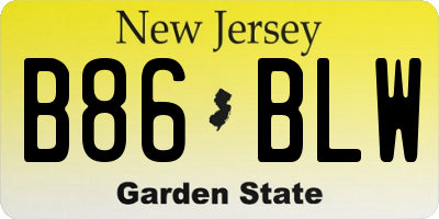 NJ license plate B86BLW