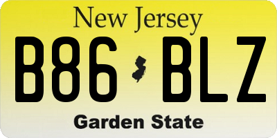 NJ license plate B86BLZ