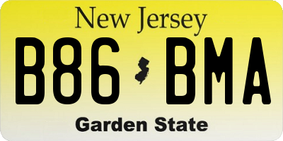 NJ license plate B86BMA