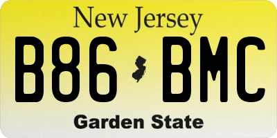 NJ license plate B86BMC