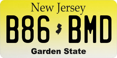 NJ license plate B86BMD