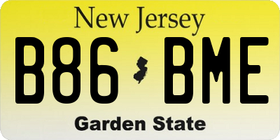NJ license plate B86BME