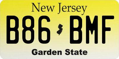 NJ license plate B86BMF