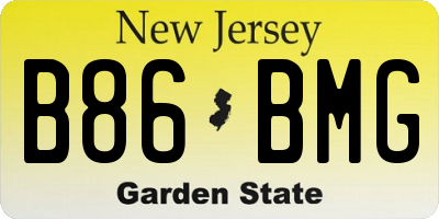 NJ license plate B86BMG