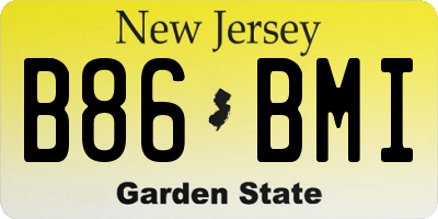 NJ license plate B86BMI