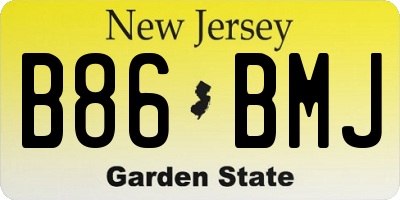NJ license plate B86BMJ