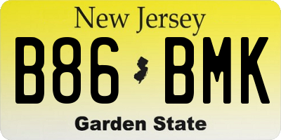 NJ license plate B86BMK