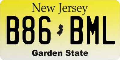 NJ license plate B86BML