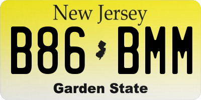 NJ license plate B86BMM