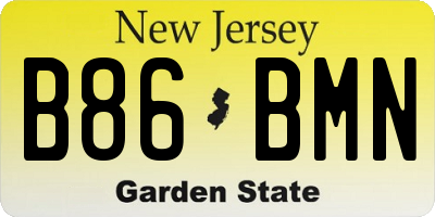 NJ license plate B86BMN