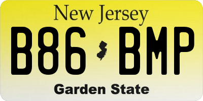 NJ license plate B86BMP