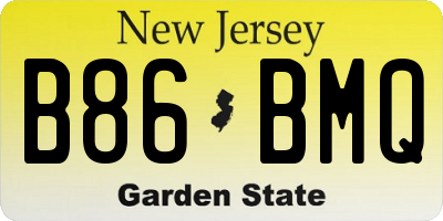 NJ license plate B86BMQ