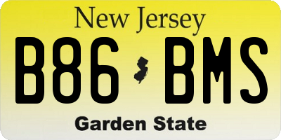 NJ license plate B86BMS