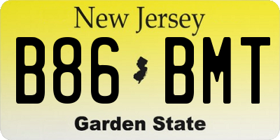 NJ license plate B86BMT