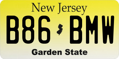NJ license plate B86BMW