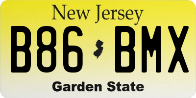 NJ license plate B86BMX