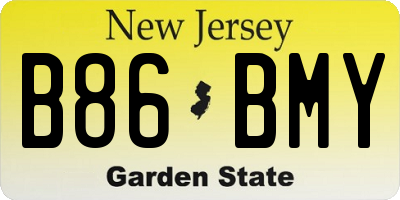NJ license plate B86BMY