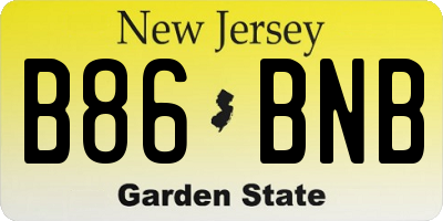 NJ license plate B86BNB