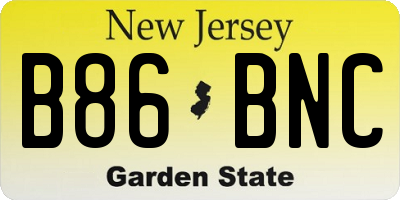 NJ license plate B86BNC