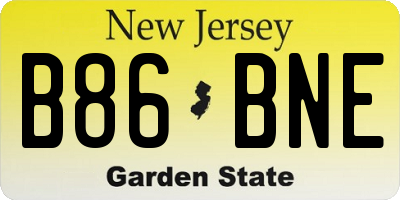 NJ license plate B86BNE