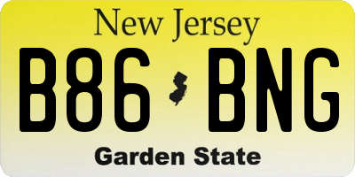 NJ license plate B86BNG