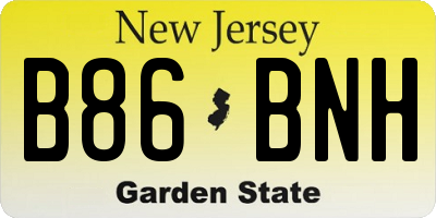 NJ license plate B86BNH