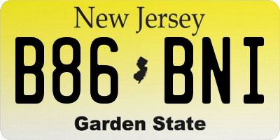 NJ license plate B86BNI