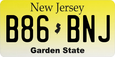 NJ license plate B86BNJ