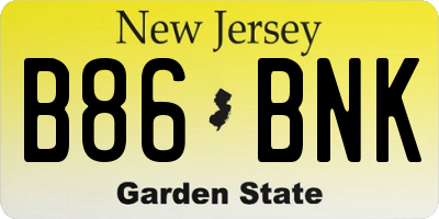 NJ license plate B86BNK
