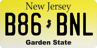 NJ license plate B86BNL