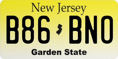 NJ license plate B86BNO