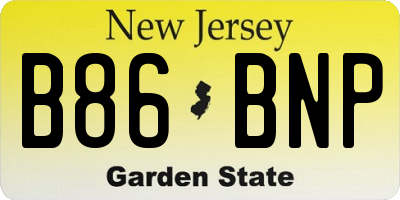 NJ license plate B86BNP