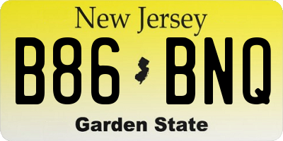NJ license plate B86BNQ