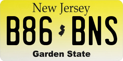 NJ license plate B86BNS