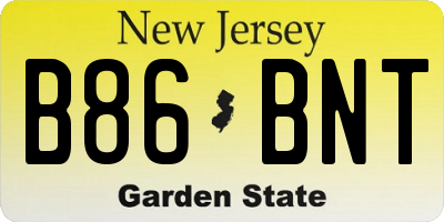 NJ license plate B86BNT