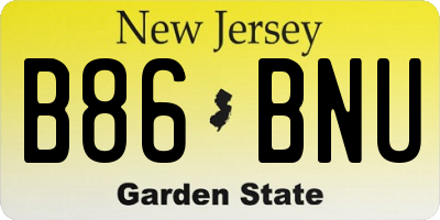NJ license plate B86BNU