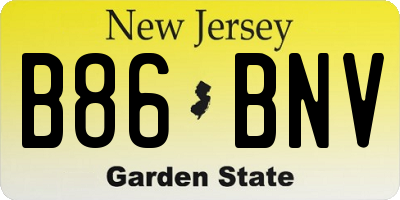 NJ license plate B86BNV