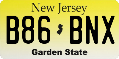 NJ license plate B86BNX