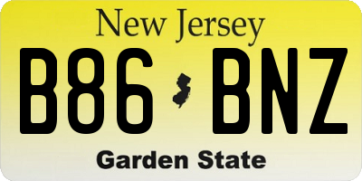 NJ license plate B86BNZ
