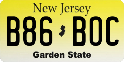 NJ license plate B86BOC