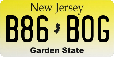 NJ license plate B86BOG