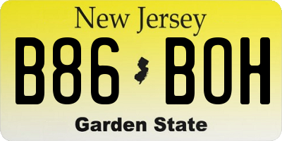 NJ license plate B86BOH