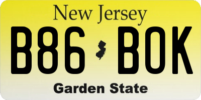 NJ license plate B86BOK
