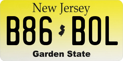 NJ license plate B86BOL