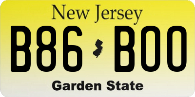 NJ license plate B86BOO