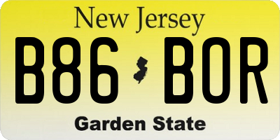 NJ license plate B86BOR