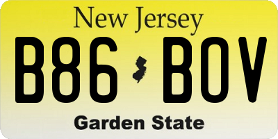 NJ license plate B86BOV
