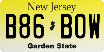 NJ license plate B86BOW